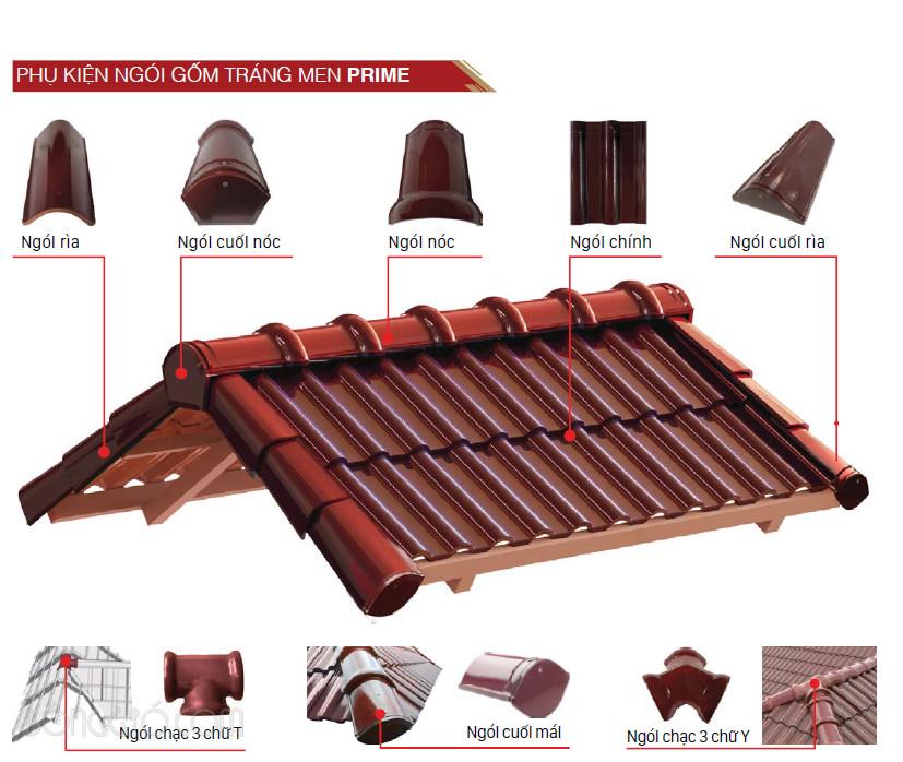 Ngói tráng men màu đỏ Prime Dominant 08.06.101 8 Phụ kiện ngói tráng men Prime