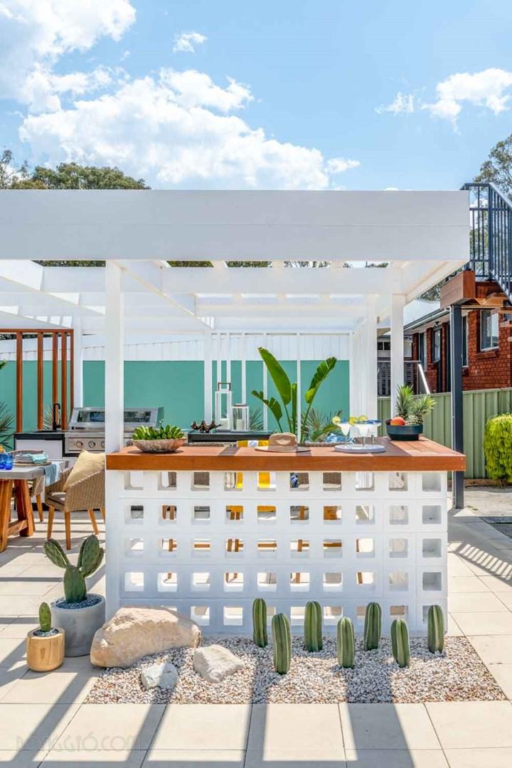 Trang Trí Quầy Bar Bằng Gạch Thông Gió, Lạ, Độc Đáo, Tạo Ấn Tượng Mạnh 59 Quầy bar bông gió ngoài trời