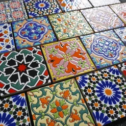 Gạch men gốm đa sắc màu hoa văn