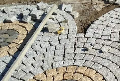Đá cubic trắng muối tiêu lát sân CTS-DLS-21 13 Đá cubic trắng muối tiêu lát sân CTS-DLS-21