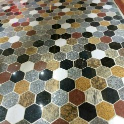 Đá granite lục giác đủ màu lát sân DLS-25
