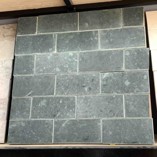 Đá mài bóng xanh rêu 10×20 ốp tường trang trí CTS-DOT-TN-47