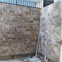 Đá ốp tường mài bóng vàng bông 10×20