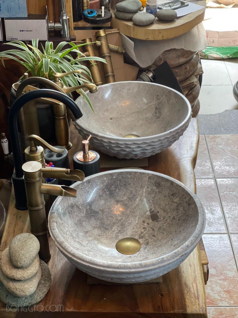 Chậu rửa đá tự nhiên xám khói kẻ rãnh CTS-LA-DA-13 13 Chậu rửa đá tự nhiên xám khói kẻ rãnh CTS-LA-DA-13