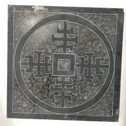 Đá băm hình đồng tiền cổ màu đen 40x40cm CTS-DLS-165