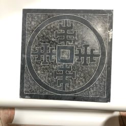 Đá băm họa tiết đồng tiền cổ màu đen 40x40cm CTS-DLS-163
