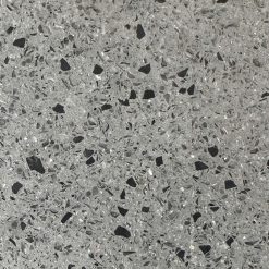 Gạch đá mài thủy tinh xám phối đá đen kích thước 3-5mm nền xám đậm ST023-TTĐ13