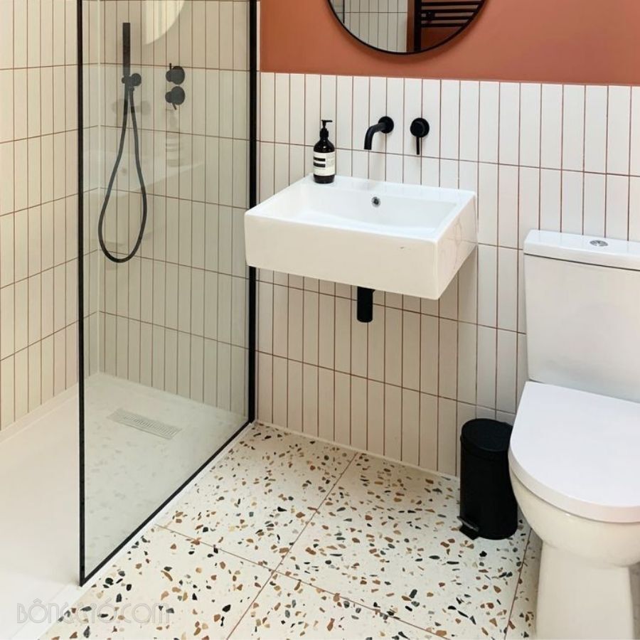 Gạch terrazzo lát sàn nhà vệ sinh Gạch terrazzo lát sàn nhà vệ sinh