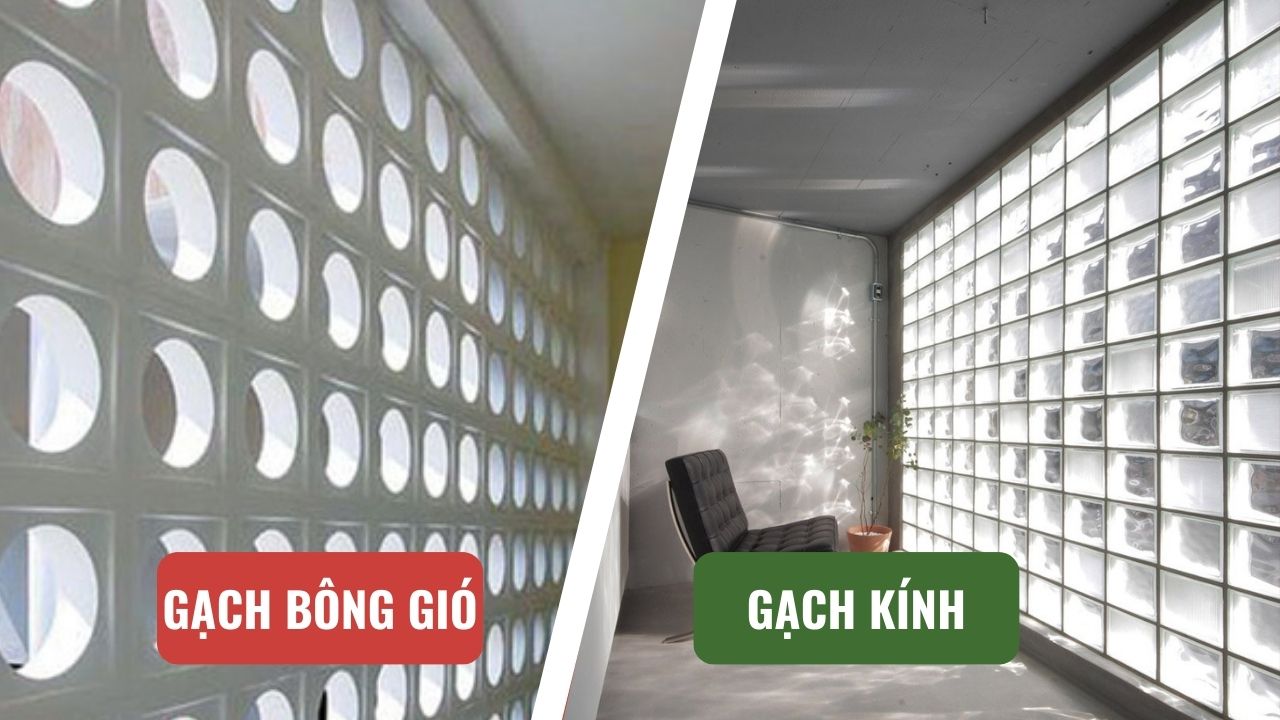 Nên dùng gạch bông gió hay gạch kính lấy sáng Nên dùng gạch bông gió hay gạch kính lấy sáng