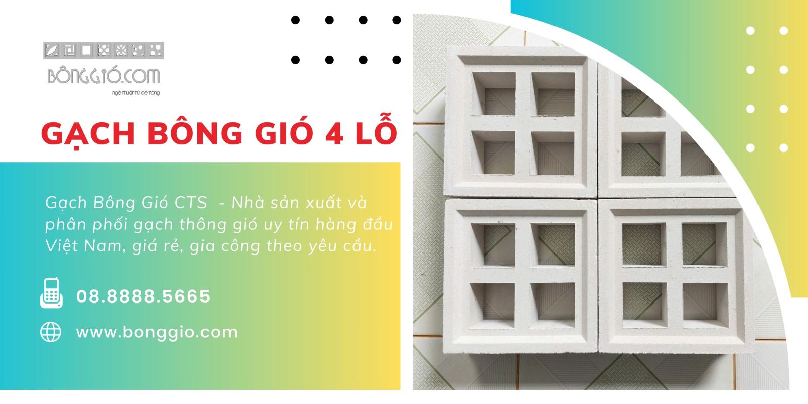Gạch bông gió 4 lỗ đẹp Gạch bông gió 4 lỗ đẹp