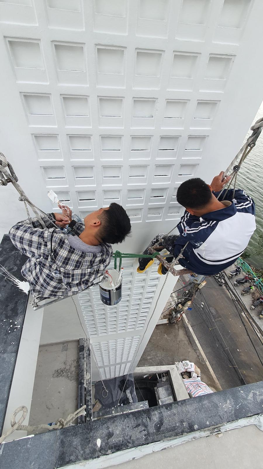 Thi công sơn gạch bông gió Thi công sơn gạch bông gió
