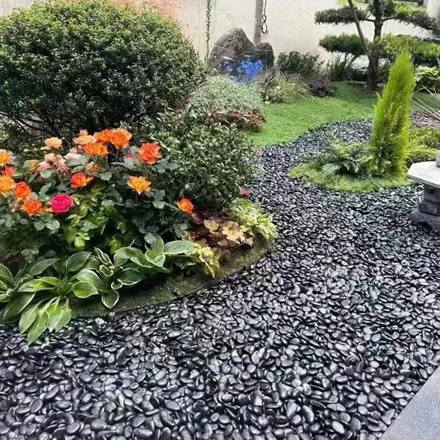 Sỏi đen trang trí sân vườn Sỏi đen trang trí sân vườn
