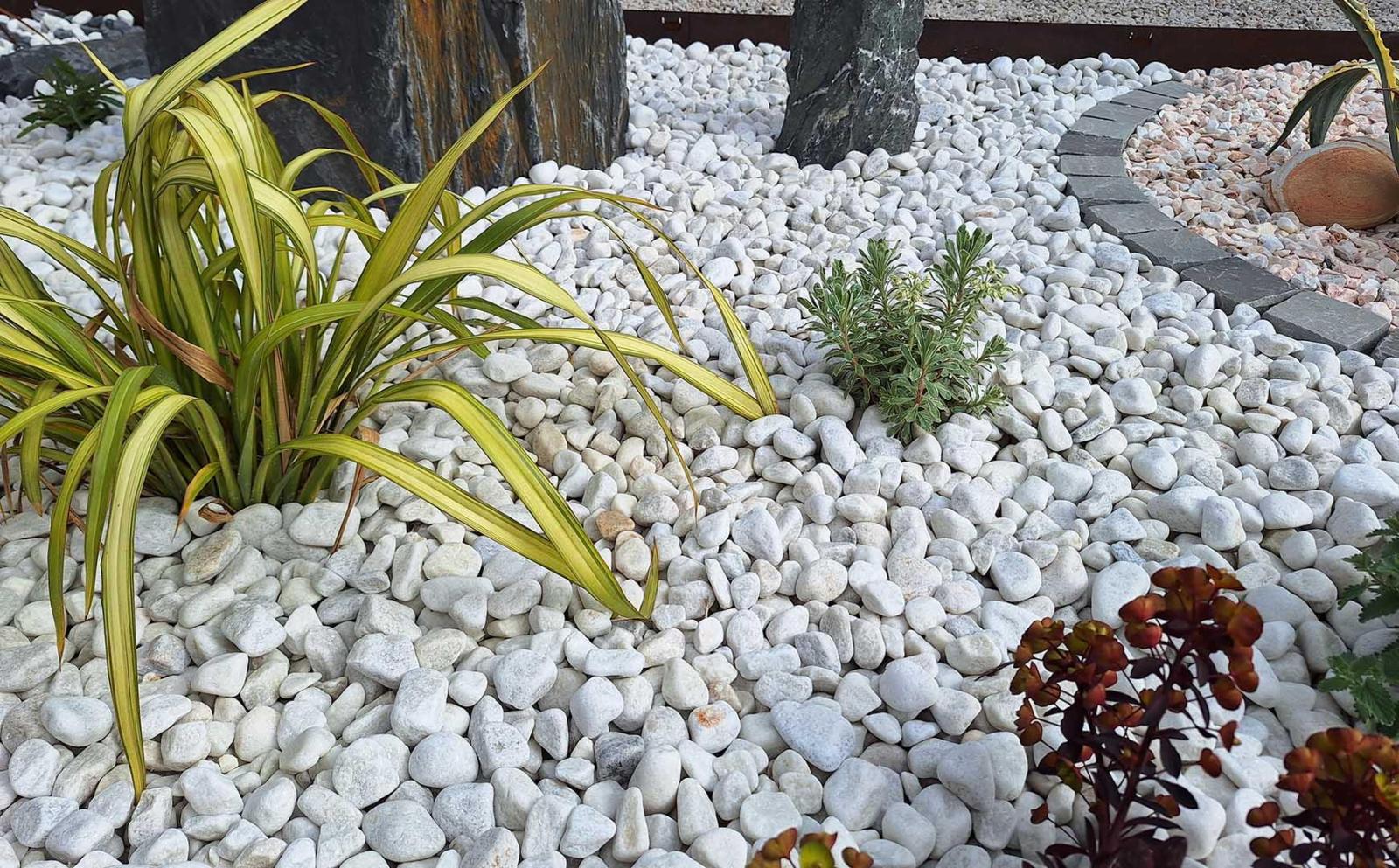 Sỏi trắng trang trí sân vườn Sỏi trắng trang trí sân vườn