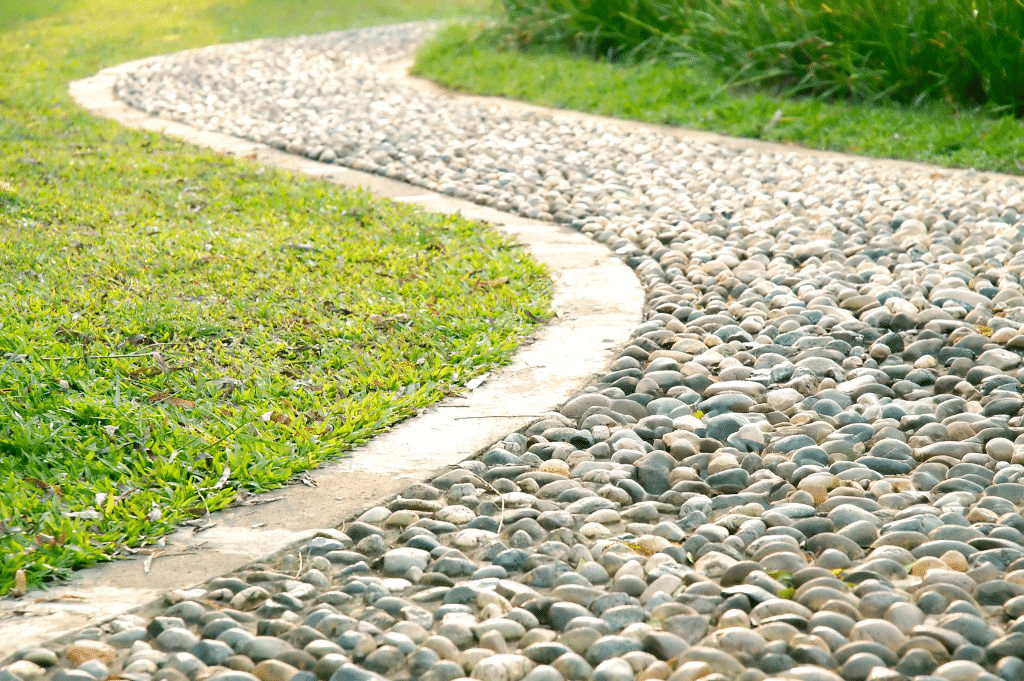 Lối đi rải sỏi sân vườn đẹp Lối đi rải sỏi sân vườn đẹp