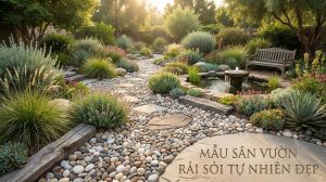 Mẫu sân vườn rải sỏi tự nhiên đẹp